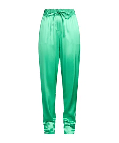 Dolce & Gabbana Solid-color Satin Pajama Pants In Green