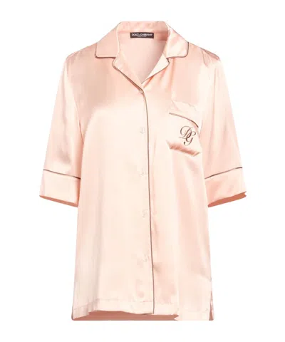 Dolce & Gabbana Solid-color Satin Shirt In Pink