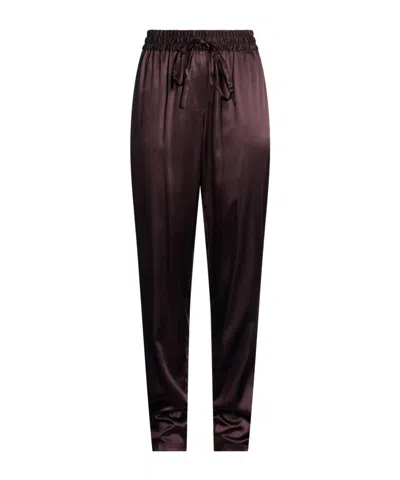 Dolce & Gabbana Solidcolor Satin Sleep Pants In Purple