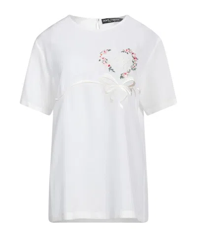 Dolce & Gabbana Solid-color Short-sleeved T-shirt In White