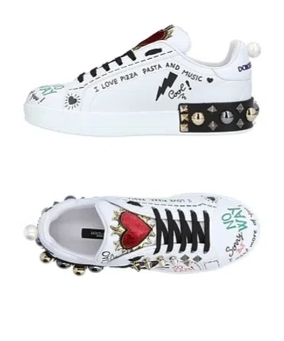 Dolce & Gabbana Solid-colored Casual Shoes In White
