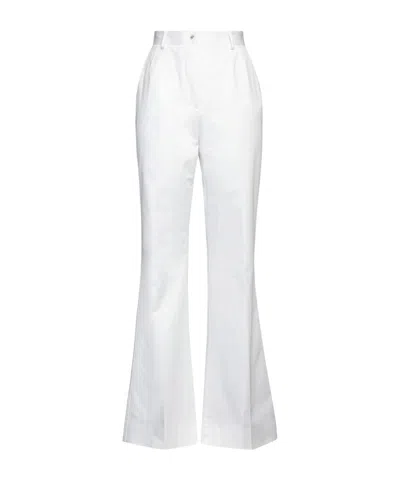 Dolce & Gabbana Solid-colored Woven Trousers In White