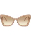 Dolce & Gabbana Womens Dg4489 Cat-eye Acetate Sunglasses Brown In Nude