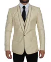 Dolce & Gabbana Beige Polka Dot Silk 2 Piece Blazer In Beige