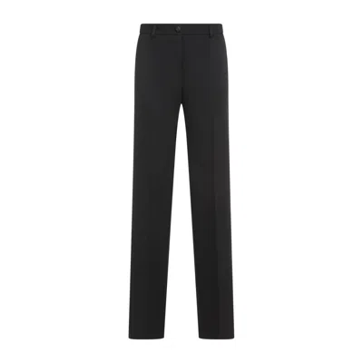 DOLCE & GABBANA DOLCE & GABBANA STRAIGHT TROUSERS WITH WOOL-SILK BLEND AND TAILORED FIT