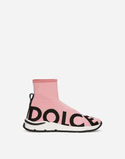 Dolce & Gabbana Sneaker Sorrento 2.0 High Top In Maglina Stretch In Pink