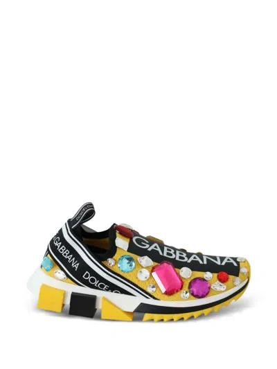 Dolce & Gabbana Sorrento Crystal-embellished Sneakers In Multi