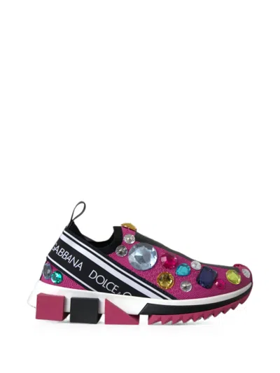 Dolce & Gabbana Sorrento Crystal-embellished Sneakers In Multi
