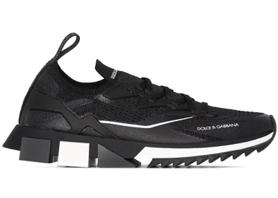 Pre-owned Dolce & Gabbana Sorrento Lace Up (women's) Sneakers In Black/white In Multi