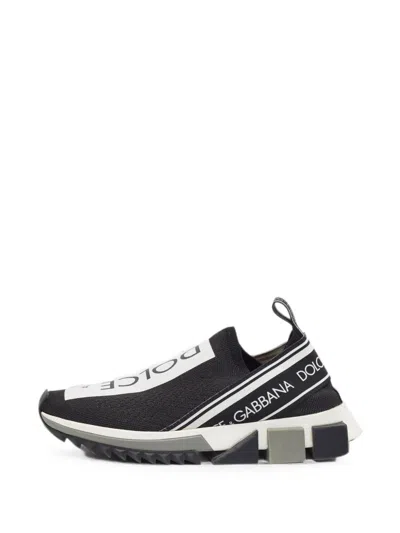 Pre-owned Dolce & Gabbana Sorrento Logo-print Sneakers In Black