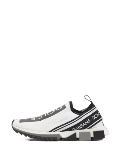 Pre-owned Dolce & Gabbana Sorrento Logo-print Sneakers In White