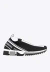 Dolce & Gabbana Sorrento Logo-print Mesh Sneakers In Black
