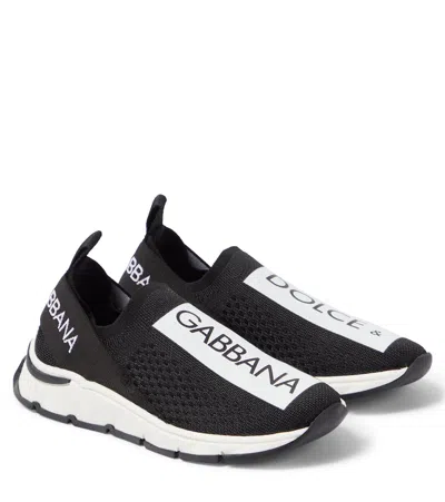 Dolce & Gabbana Kids' Sorrento Mesh Trainers In Black