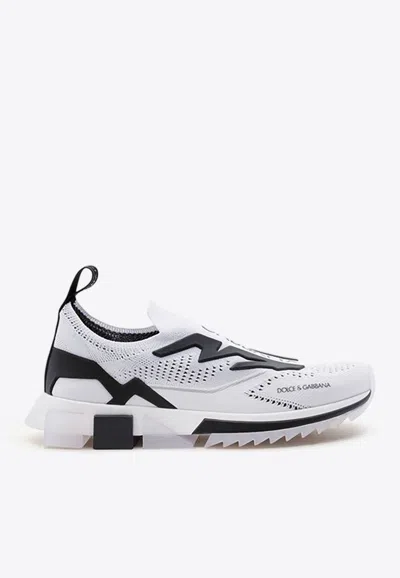 Dolce & Gabbana Sorrento Nylon And Mesh Slip-on Sneakers In White