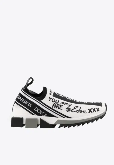 Dolce & Gabbana Sorrento Primeknit Low-top Sneakers In White