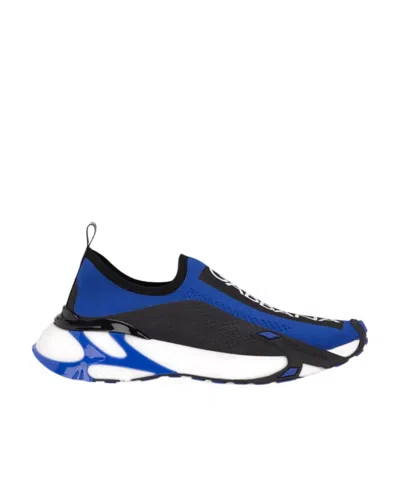 Dolce & Gabbana Sorrento Sneakers In Stretch Mesh With Logo In Multicolor