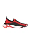 Dolce & Gabbana Sorrento Sneakers In Stretch Mesh With Logo In Multicolor