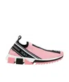 Dolce & Gabbana Sorrento Logo-print Mesh Sneakers In Pink