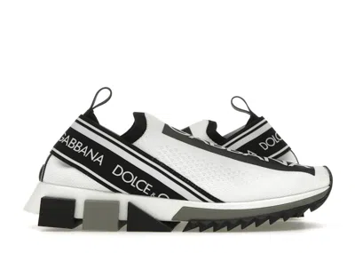 Pre-owned Dolce & Gabbana Sorrento Slip On (women's) Sneakers In White/black In Multi