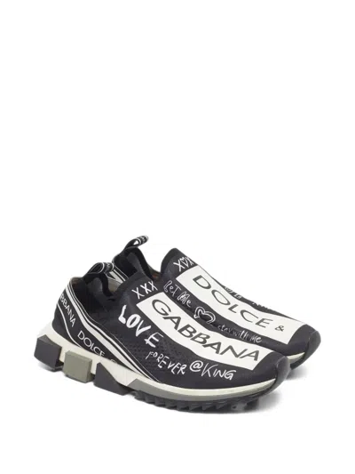 Pre-owned Dolce & Gabbana Sorrento Slip-on Sneakers In Black