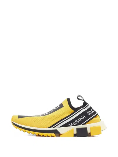 Pre-owned Dolce & Gabbana Sorrento Slip-on Sneakers In Yellow
