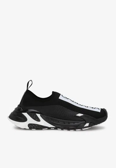 DOLCE & GABBANA SORRENTO STRETCH MESH SLIP-ON SNEAKERS