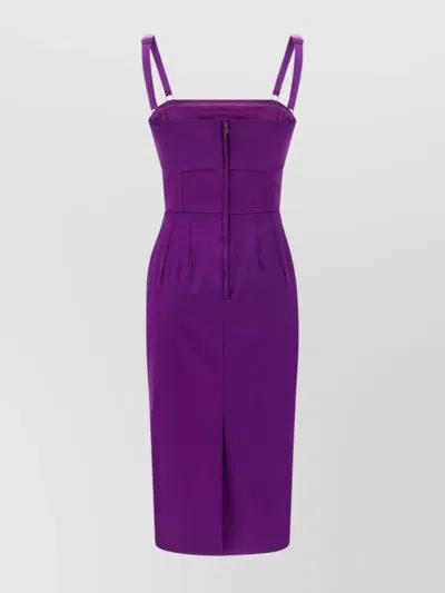 DOLCE & GABBANA SPAGHETTI STRAP FITTED DRESS WITH FRONT SLIT