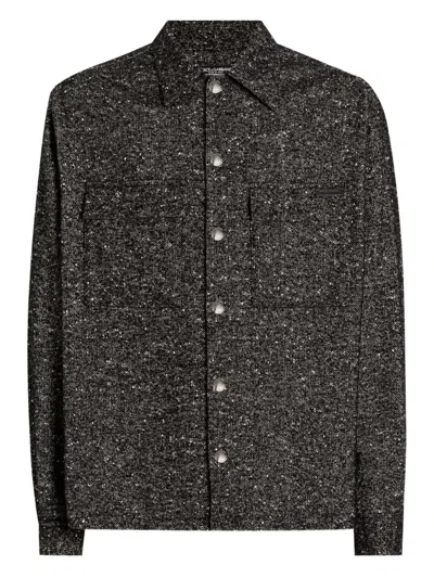 Dolce & Gabbana Speckled Shirt In Black
