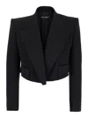 Dolce & Gabbana Wool-blend Cropped Blazer In Black