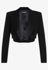 DOLCE & GABBANA SPENCER CROPPED WOOL TUXEDO JACKET