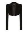 Dolce & Gabbana Single-breasted Wool Gabardine Spencer Tuxedo Jacket In Multi