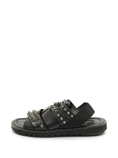 Pre-owned Dolce & Gabbana Spike Cross-strap Sandals In Black