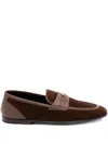 Dolce & Gabbana Split Calfskin Slippers With Branded-dime In Brown