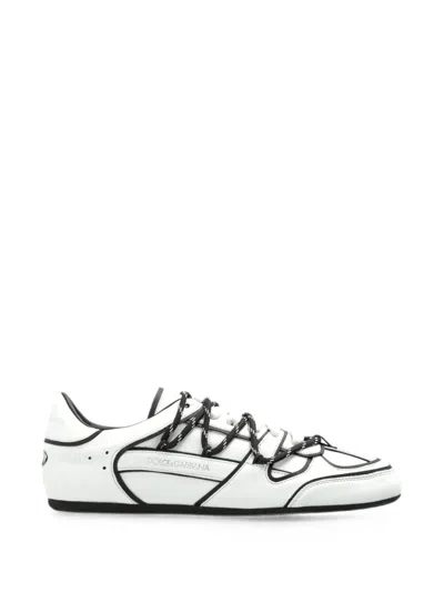 Dolce & Gabbana Low-top Sneaker In Beck Calfskin And Nappa Calfskin In Multi