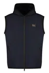 Dolce & Gabbana Zippered Hooded Sporty Vest In Blue