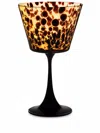 Dolce & Gabbana Spotted Hand-blown Murano Martini Glass In Brown