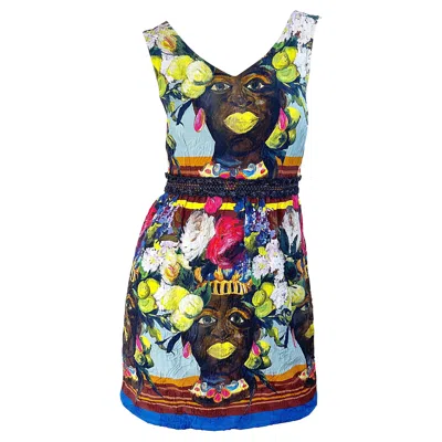 Pre-owned Dolce & Gabbana Spring 2013 Runway Size 36 Moorish Sicilian Testa Di Moro Dress In Black