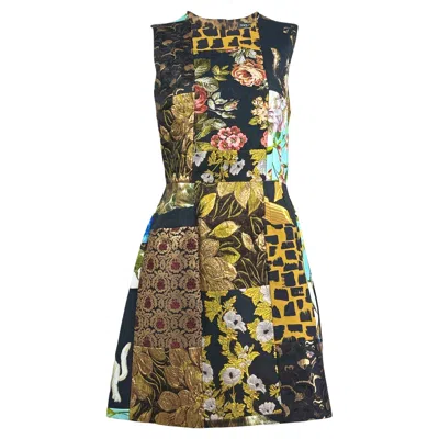 Pre-owned Dolce & Gabbana Dolce Gabbana Spring 2021 Patchwork Dress In Black