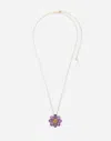 Dolce & Gabbana Spring Necklace In Yellow 18kt Gold With Amethyst Floral Motif Gold Female Onesize In Gold