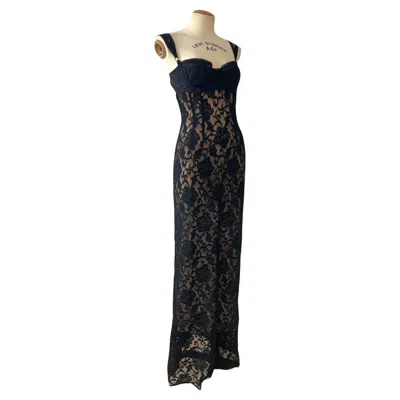 Pre-owned Dolce & Gabbana Spring/summer 1997 Black Lace Maxi Dress