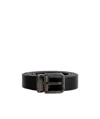 Dolce & Gabbana Square-buckle Belt In Black