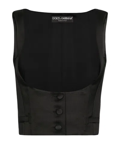 DOLCE & GABBANA SLEEVELESS SATIN VEST