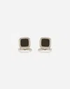 Dolce & Gabbana Square Enameled Cufflinks In Silver