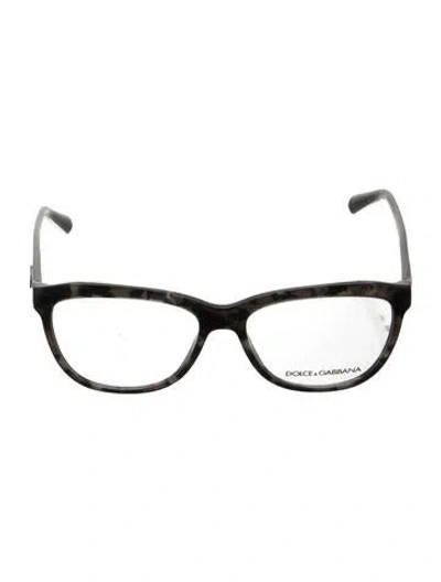 Pre-owned Dolce & Gabbana Square Eyeglasses In Black