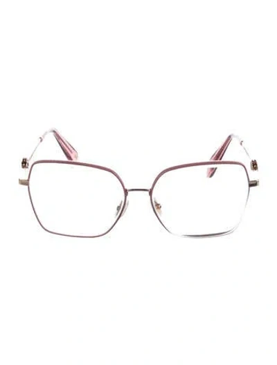 Pre-owned Dolce & Gabbana Square Eyeglasses In Clear/gold/pink