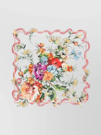 Dolce & Gabbana Square Floral Scarf Lightweight Wrap Design In Multi