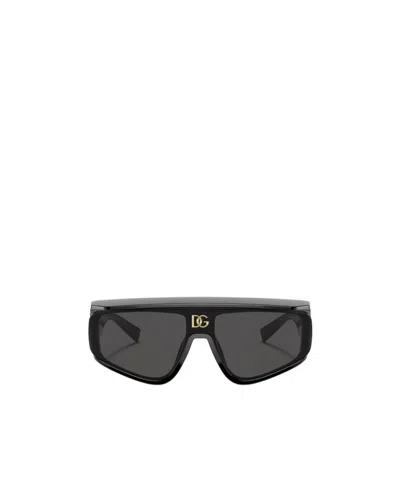 Dolce & Gabbana Square-frame Logo-plaque Sunglasses In Black
