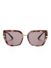 Dolce & Gabbana Sonnenbrille Mit Eckigem Gestell In Braun
