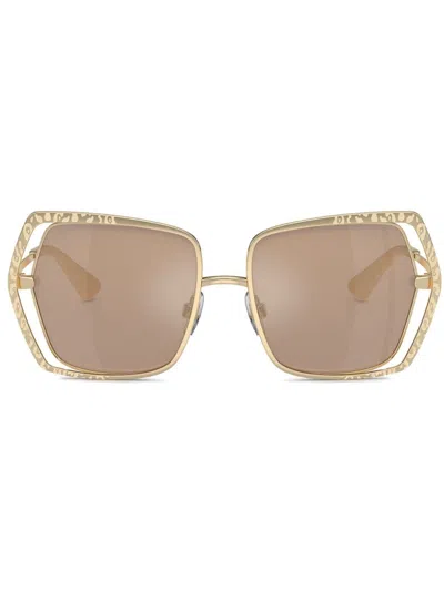 Dolce & Gabbana Square Frame Sunglasses In Gold