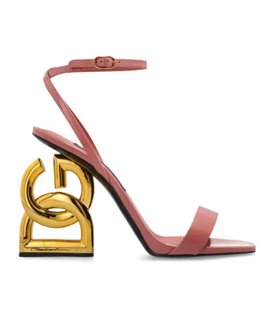DOLCE & GABBANA DOLCE  GABBANA KEIRA LOGO HEEL SANDALS